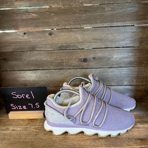Womens Sorel Kinetic Lace Light Purple‎ Low Top Casual Sneakers Shoes Size 7.5 M